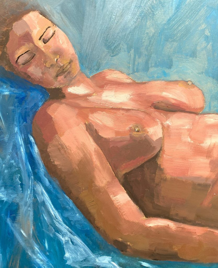 Portretschilderen rozeblauw