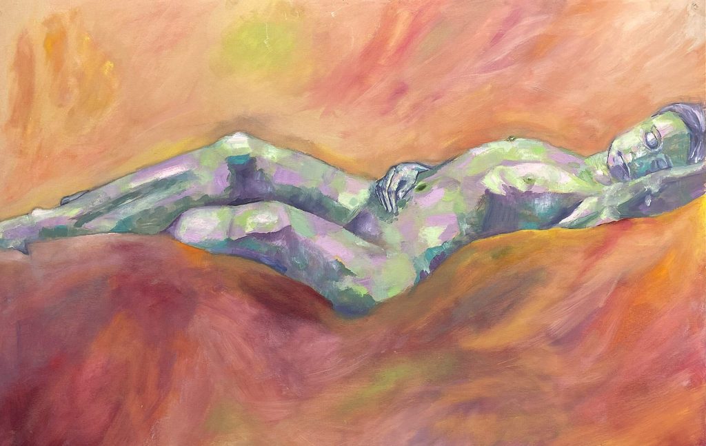 Portretschilderen blauwgroen